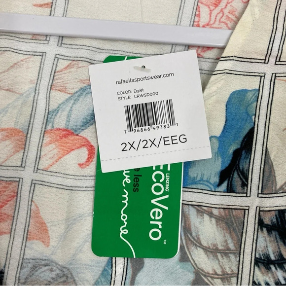 New Rafaella Plaid Floral Multi Color V Neck Relaxed Fit Pullover Top 2X - Picture 8 of 9